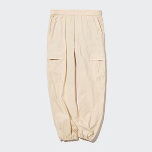 UNIQLO Easy Cargo Pants in Natural Cream Adjustable Hems Women's Size L